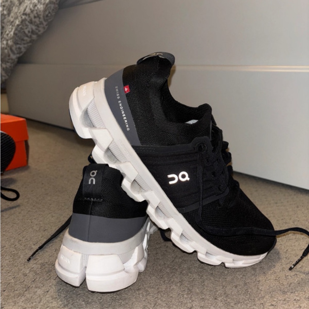 On Running Black and White Cloudstyle Athletic Shoes